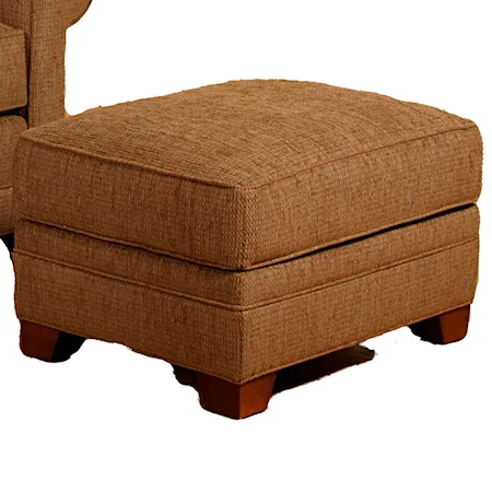 Upholstered Ottoman with Wood Feet